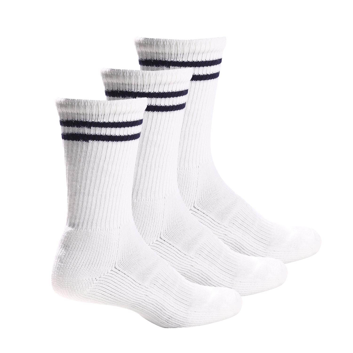 Pro Feet Cushioned Sole White Crew 3-pack - Large