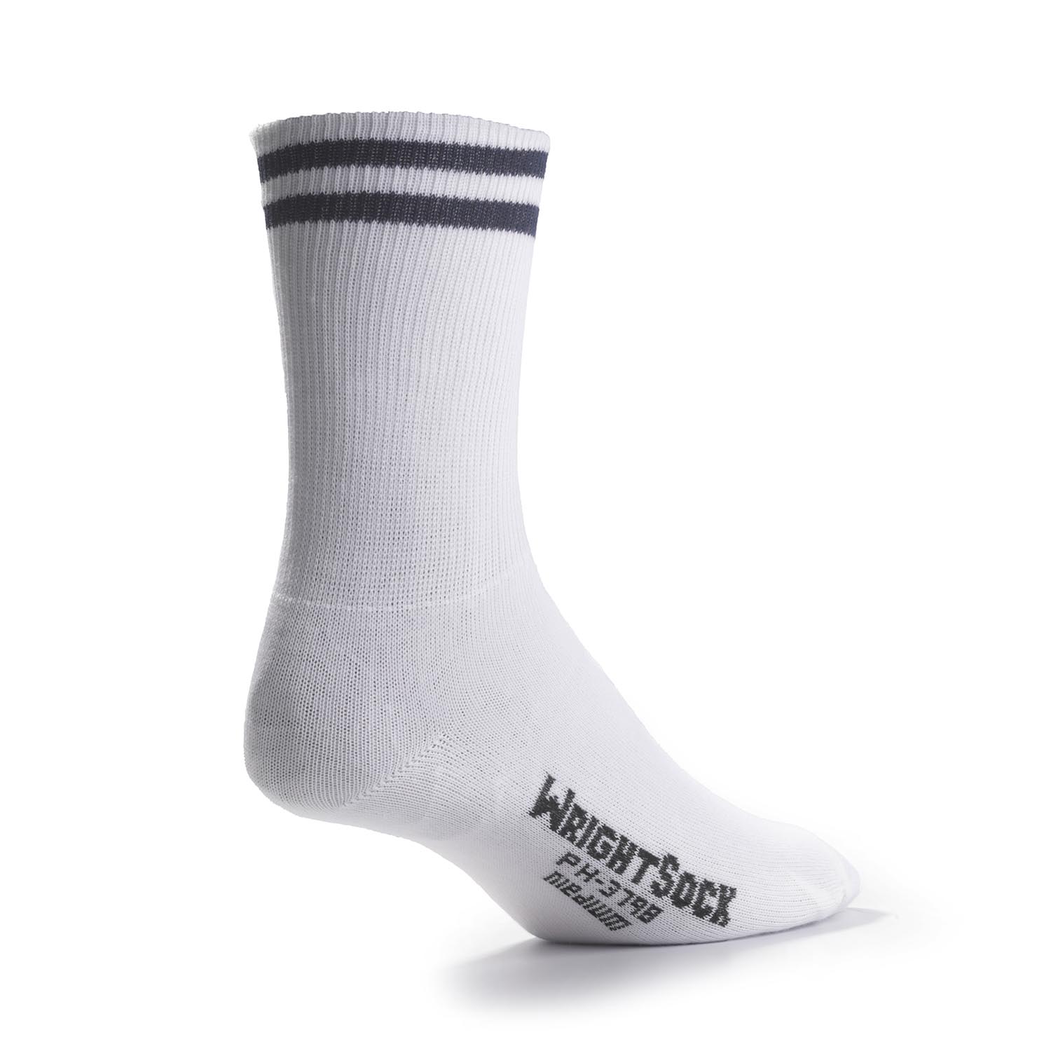 White Wrightsock Double Layer Crew - L